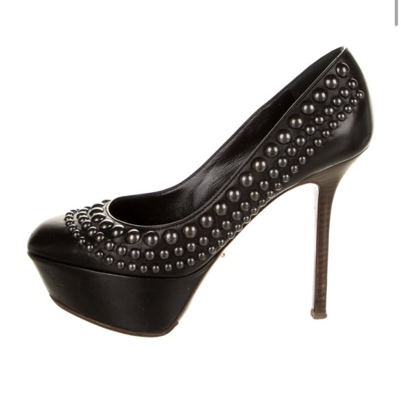 Sergio Rossi leather studded pumps sz 4.5/5 - Picture 1 of 5